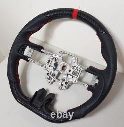 REVESOL Hydro-Dip Carbon Fiber Black Steering Wheel for 2018-2023 FORD MUSTANG