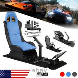 Racing Chair Gaming Seat Cockpit Simulator With Steering Wheel Stand US Adult++