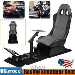 Racing Seat Gaming Chair Simulator Cockpit Steering Wheel Stand Fits Adults USA