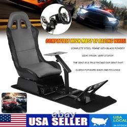 Racing Simulator Cockpit Adjustable Driving Gaming Seat withSteering Wheel US