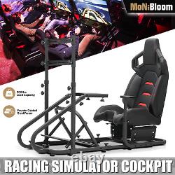 Racing Simulator Cockpit Steering Wheel Stand with2 Slide Reclinable Racing Seat