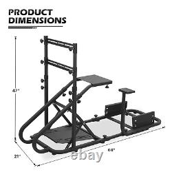 Racing Simulator Cockpit Steering Wheel Stand with2 Slide Reclinable Racing Seat