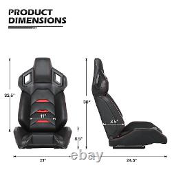 Racing Simulator Cockpit Steering Wheel Stand with2 Slide Reclinable Racing Seat