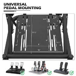 Racing Simulator Cockpit Steering Wheel Stand with2 Slide Reclinable Racing Seat