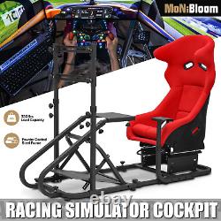 Racing Simulator Cockpit Steering Wheel Stand withDouble Slide Racing Driving Seat