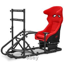 Racing Simulator Cockpit Steering Wheel Stand withDouble Slide Racing Driving Seat