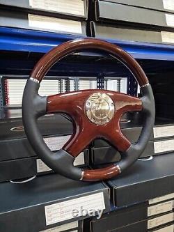 Raptor 15 Black Leather Dark Wood Steering Wheel