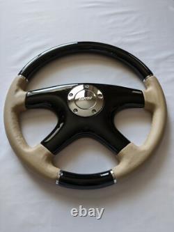 Raptor 15 Tan Leather Black Wood Steering Wheel