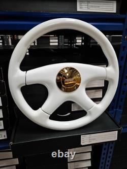 Raptor 15 White Wood Steering Wheel Gold