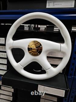 Raptor 15 White Wood Steering Wheel Gold