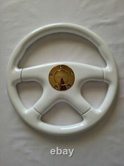 Raptor 15 White Wood Steering Wheel Gold