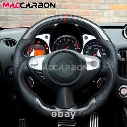 Real Black Carbon Fiber Steering Wheel Fit For 2009-2021 Nissan 370z Nismo