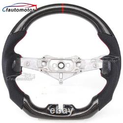 Real Carbon Fiber Flat Sport Steering Wheel For 11-17 Jeep Wrangler JK GLADIATOR