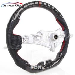 Real Carbon Fiber Flat Sport Steering Wheel For 11-17 Jeep Wrangler JK GLADIATOR