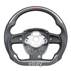 Real Carbon Fiber Flat Sport Steering Wheel for Audi 2004-2012 A4 2008-2010 A5