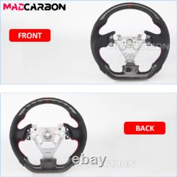 Real Carbon Fiber Flat Steering Wheel Fit 2003-2008 Infiniti G35 Black Leather