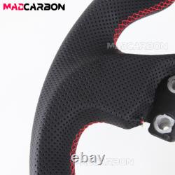 Real Carbon Fiber Flat Steering Wheel Fit 2003-2008 Infiniti G35 Black Leather