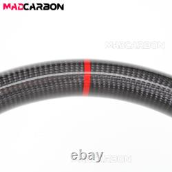 Real Carbon Fiber Flat Steering Wheel Fit 2003-2008 Infiniti G35 Black Leather