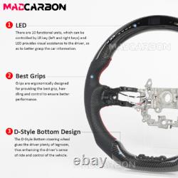 Real Carbon Fiber LED Steering Wheel Black For 2022-2025 Honda Civic 11th