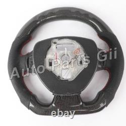 Real Carbon Fiber LED Steering Wheel Black Leather For Corvette C7 Chevrolet 16+