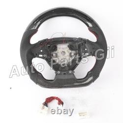 Real Carbon Fiber LED Steering Wheel Black Leather For Corvette C7 Chevrolet 16+