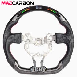 Real Carbon Fiber LED Steering Wheel Fit Subaru BRZ Toyota 86 12-16 Red Stitch