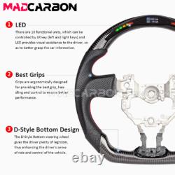 Real Carbon Fiber LED Steering Wheel Fit Subaru BRZ Toyota 86 12-16 Red Stitch