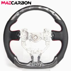 Real Carbon Fiber LED Steering Wheel Fit Subaru BRZ Toyota 86 12-16 Red Stitch