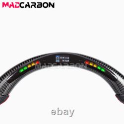 Real Carbon Fiber LED Steering Wheel Fit Subaru BRZ Toyota 86 12-16 Red Stitch