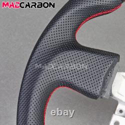 Real Carbon Fiber LED Steering Wheel Fit Subaru BRZ Toyota 86 12-16 Red Stitch