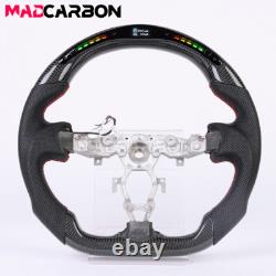Real Carbon Fiber LED Steering Wheel Flat Bottom For Nissan Maxima 2009-2014