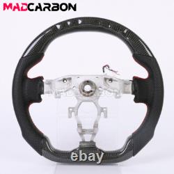 Real Carbon Fiber LED Steering Wheel Flat Bottom For Nissan Maxima 2009-2014