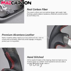 Real Carbon Fiber LED Steering Wheel Flat Bottom For Nissan Maxima 2009-2014