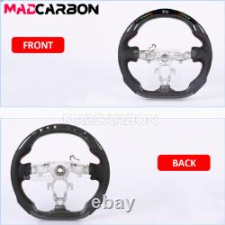 Real Carbon Fiber LED Steering Wheel Flat Bottom For Nissan Maxima 2009-2014