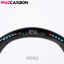 Real Carbon Fiber LED Steering Wheel Flat Bottom For Nissan Maxima 2009-2014