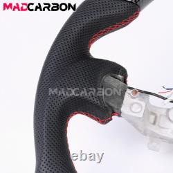 Real Carbon Fiber LED Steering Wheel Flat Bottom For Nissan Maxima 2009-2014