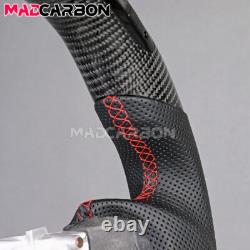 Real Carbon Fiber LED Steering Wheel Flat Bottom For Nissan Maxima 2009-2014