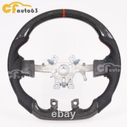 Real Carbon Fiber Leather Steering Wheel Fit 12-18 Dodge Ram 1500 No Heated