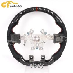 Real Carbon Fiber Leather Steering Wheel Fit 12-18 Dodge Ram 1500 No Heated