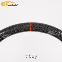 Real Carbon Fiber Leather Steering Wheel Fit 12-18 Dodge Ram 1500 No Heated