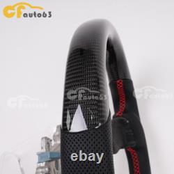 Real Carbon Fiber Leather Steering Wheel Fit 12-18 Dodge Ram 1500 No Heated