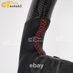 Real Carbon Fiber Leather Steering Wheel Fit 12-18 Dodge Ram 1500 No Heated
