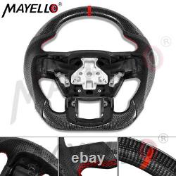 Real Carbon Fiber Sport Steering Wheel 15-20 F-150 Raptor Super Duty With Paddles