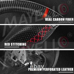 Real Carbon Fiber Sport Steering Wheel 15-20 F-150 Raptor Super Duty With Paddles