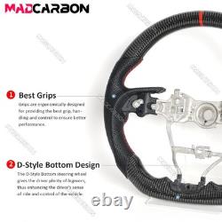 Real Carbon Fiber Sport Steering Wheel Black Leather Fit 19-24 Toyota Corolla