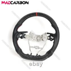 Real Carbon Fiber Sport Steering Wheel Black Leather Fit 2018-2023 Toyota Camry