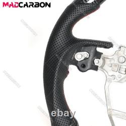 Real Carbon Fiber Sport Steering Wheel Black Leather Fit 2018-2023 Toyota Camry