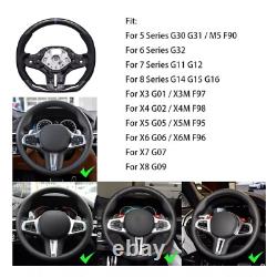 Real Carbon Fiber Sport Steering Wheel Fit BMW G30 540i X7 G05 X5 X6 M5 M8 USA