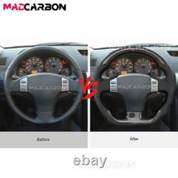 Real Carbon Fiber Sport Steering Wheel Fit Infiniti G35 2004-2007 Flat Bottom