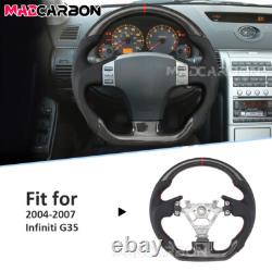 Real Carbon Fiber Sport Steering Wheel Fit Infiniti G35 2004-2007 Flat Bottom